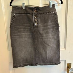 Prana gray denim skirt. Size 4.